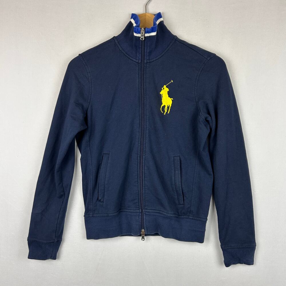 Polo Ralph Lauren Double Big Pony Full Zip Track Jacket Blue Women's Size M
